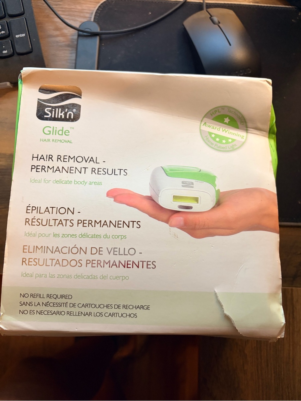Glide Hair Removal Device in White and Green